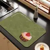 Tapete Drenante Criativo Retro para Cozinha, Tapete Anti-Escaldante e Isolante Térmico para Tigelas e Hashis de Mesa, Tapete Absorvente de Água de Terra de Diatomáceas para Balcão de Bar e Máquina de Café