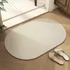 Alfombrilla de Piso para Baño, Alfombrilla Absorbente para Pies de Baño, Alfombrilla Antideslizante Tejida de Lino, Alfombra Doméstica para Baño Fácil de Cuidar