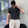 Camisa polo, camisa de punto, camiseta de manga corta para hombre, con cuello camisero y diseño de trenzado texturizado, estilo old money, hecha de seda helada, para verano, venta al por mayor de fábrica transfronteriza