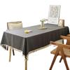 Mantel de algodón y lino, estilo chino, liso, zen, para mesa de té, TV, mueble de café, a prueba de polvo, para sala de reuniones