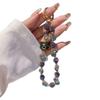 Cadena para Teléfono Móvil de Bola Redonda con Diamantes y Cuentas de Cristal de Gato, Lanyard Corto de Cabeza de Gato de Dibujos Animados de Moda, Cadena de Cristal Colorida para Teléfono Móvil