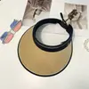 Sombrero de Paja Abierto de Verano para Mujer 2026 Nuevo Diadema para Exteriores Sombrero de Protección Solar Sombrero de Sol de Paja para Playa Protección UV