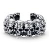 Anillo de calavera de plata tailandesa para hombre, marca de moda de alta gama, retro, personalidad, diseño único, anillo abierto, anillo de nicho dominante