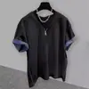 2025 Verano Tendencia Nueva Marca Americana Cremallera con Capucha Manga Corta Camiseta Moda Masculina Casual Media Manga Empalme Estilo Urbano