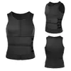Plus size masculino transfronteiriço Colete modelador de cinto duplo Túnica esportiva de borracha para suor reforçada Cintura justa