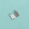 Colgante de etiqueta cuadrada de plata esterlina S925, etiqueta de la suerte, pulsera de perlas de cristal hecha a mano, collar, accesorios colgantes