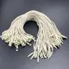 Lanyard de Algodón Puro con Etiqueta para Botellas, Hilo de Algodón Trenzado de Tres Hilos Color Blanco Crudo, Cuerda Especial para Etiquetas de Bolsas, Cuentas de Etiqueta con Cabeza de Bala