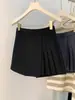 Calça Saia Plissada Feminina Verão 2025 Irregular Linha A Cintura Alta Solta Emagrecimento Versátil Wide-leg Calça Shorts