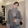 Cárdigan de Punto Chino Estilo Tweed Versátil 2025 Nuevo Suéter de Gama Alta para Mujer Chaqueta Engrosada Simple Estilo Old Money