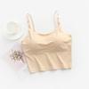 Camisola de Seda de Hielo con Ombligo al Descubierto para Mujer, Estilo Coreano Ajustada con Copas y Sujetador de una Pieza sin Costuras para Niñas