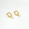 Novos Brincos de Pérola de Água Doce Naturais, Brincos de Miçangas Arroz, Luxo Leve, Sensação de Alto Padrão, Estilo Simples da Moda, Elegantes para Mulheres que Vão ao Trabalho