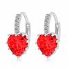 Pendientes de Diamante Incrustados con Circonita de Cristal en Forma de Corazón, Populares en Europa y América, Estilo Corazón de Melocotón, Multicolor, Pendientes Elegantes para Mujer, Pendientes de Diamante