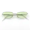 Gafas de Sol Metálicas Pequeñas Cuadradas Estilo Cat-Eye de Moda Transfronterizas para Mujer, Adelgazantes, Anti-UV, Gafas de Sol Retro para Hombre, UV400