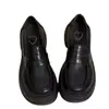 Comércio Exterior Sapatos Pequenos de Couro com Salto Grosso Feminino Estilo Britânico Nova Primavera Retrô Flats de Uniforme JK Mocassins de Solado Grosso Aumento de Altura