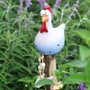 Frango de Perna Pendurada Olhudo Transfronteiriço Decoração de Resina Tema Primavera para Cerca Jardim Quintal Frango de Perna Longa Decoração Atacado