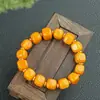 Pulsera de Jade Huanglong Optimizada, Pulsera de Cuentas Redondas de Jade Cuarcita, Cuentas de Oración de Jade Amarillo Viejo para Sostener en la Mano, Piedra de Gobi de Jade Cortado Recto