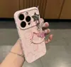 Funda de Teléfono con Colgante de Gato Lindo para Apple 17promax iPhone 16 Huawei Ventana de Corazón