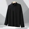 Moletom Spliced Meio Zíper Confortável de Camada de Ar Masculino Qualidade Confortável Versátil Camisa Básica Tendência Moletom de Cavalheiro
