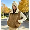 Chaleco de gamuza con cuello de borrego sintético para mujer, otoño e invierno 2026, nuevo chaleco grueso y cálido, chaqueta acolchada