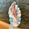Cadena para teléfono de pompón con cuentas transfronteriza, llavero de bola de diamante para coche, colgante para mochila, regalo personalizado, venta al por mayor de comercio exterior