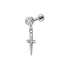 Pendientes Colgantes de Aleación de Titanio F136 con Circonita, Piercing Corporal G23, Clavo para Cartílago, Clavo para Hélix