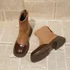 Botines Estilo Coreano, Botines Cortos de Moda Tendencia de Este Año para Mujer, Botines Ajustados para Primavera y Otoño, Nuevos Botines Elásticos 2026 para Mujer