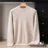 Suéter 100% cashmere com gola alta meia para homens, novo estilo outono e inverno, solto e versátil, pulôver de luxo leve, camada base quente