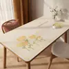Mantel Protector de Mesa Floral Fresco y Elegante con Textura de Cuero Sintético, Impermeable y Resistente al Calor, No Requiere Lavado, para Mesas de Comedor y Mesas de Centro