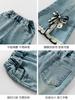 Jeans para Niñas Primavera y Otoño 2026 Nuevo Estilo Coreano Conjunto de Primavera Infantil Pantalones Acampanados Elegante Lazo Estilo Casual