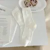 Calcetines de Patrón Oscuro Huecos Ins Retro Estilo Coreano para Mujer Calcetines de Algodón Sin Costuras Calcetines Finos de Media Pantorrilla Transpirables Calcetines Caídos
