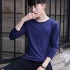 Ropa Interior para Hombre Camiseta de Algodón Ropa de Otoño Cuello en V Cálida Manga Larga Cuello Redondo Modelo Delgado Base de Algodón Ropa Interior de una Sola Pieza