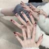 Unhas Usáveis Feitas à Mão, Estilo Desejo Puro, Menina Apimentada Olho de Gato Borboleta Nail Art de Boutique, Unhas Usáveis Finas em Formato de Cachorro, Unhas Postiças Atacado
