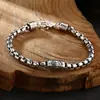 Pulseira de Prata Esterlina 925 Atacado Estilo Chinês Caixa Quadrada Huiwen Pulseira Amarela Dzambala Prata Tailandesa Joias Personalizadas Retrô