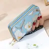 Billetera larga nueva para mujer, monedero para teléfono de doble cremallera, monedero de tachuelas estilo estudiante, bolso de mano de gran capacidad, monedero suave