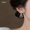 Estilo de noche lujoso~Elegante vestido abanico de circonita, pendientes de gota, pendientes de lujo ligero de alta gama, pendientes de estilo palaciego