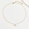 Collar de Herradura en Forma de U con Diamantes Completos de Lujo Ligero para Mujer, Cadena para Clavícula, Accesorio Minimalista Versátil Estilo Ins de Nicho Exquisito para el Día a Día