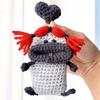 Bolsa para Llaves de Coche Lindo Dibujo Animado Hecho a Mano Lana Tejida Suministros para Coche Colgante Estuche Protector para Llaves Bolsa de Almacenamiento para Mujeres