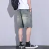 Pantalones cortos de mezclilla finos de verano para hombre, elásticos y de corte holgado, nuevo modelo 2026, pantalones frescos e informales de longitud media para verano