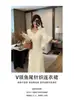 Vestido de punto blanco estilo loto cola de pez para mujer, Otoño e Invierno, Forro polar, Ajustado al cuerpo, Falda larga, Estilo Old Money