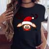 Feliz Navidad Árbol de Navidad Papá Noel talla grande Mujer Suelta Cuello Redondo Mujer Camiseta Manga Corta Mujer Venta al por Mayor