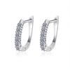 Pendientes de plata de ley 925 con diamantes, pendientes en forma de U de alta calidad, joyería de bricolaje, pendientes sencillos de un solo pecho con incrustaciones de diamantes, todos a juego