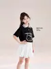 Tutu Elefantito Ropa Infantil Camiseta para Niñas 100% Algodón 2026 Verano Nuevo Camisa Polo de Color Contrastante para Niños Top de Manga Corta
