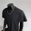 Camiseta Básica Masculina Nova de Manga Curta com Gola Redonda, Corte Solto, Camada Base, Moda Casual de Verão Masculina, Top Versátil, Respirável, Roupa Masculina