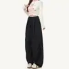 Pantalones Cargo Casuales Sueltos de Streetwear de Nicho para Mujer Caqui Cintura Alta Adelgazantes Nuevos Delgados Pierna Ancha Secado Rápido Pantalones Paracaidistas