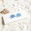 Aretes Europeos y Americanos Transfronterizos Frescos y Dulces Viento de Playa Estrella de Mar Concha Acrílico Viento Vacacional Pendientes con Colgante de Caracola