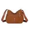 Bolso Cruzado Casual con Múltiples Cremalleras para Mujer, Gran Capacidad, Versátil, Bolso de Hombro Único, Ligero, Bolso para Mamá, Bolso Cuadrado Pequeño de Moda para Viajes Diarios