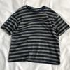 Camiseta de Rayas Retro de Color Contrastante Manga Corta para Mujer Estilo Coreano Ajustada Holgada Cuello Redondo Camiseta Básica Versátil Rayas Verde Oscuro