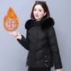 Chaqueta acolchada de algodón, abrigo de algodón plumón, ropa de invierno para mujer, estilo nuevo para madres de mediana edad, longitud media, forro polar, abrigo de algodón engrosado