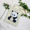 Bolsa de Tricô Ins Desenho Panda Feminina Moda para Carregar na Mão Grande Capacidade Bolsa de Ombro Bolsa Transversal Bolsa