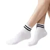 Calcetines Nuevos de Algodón Peinado para Primavera y Verano, Bloques de Color, Transpirables, Calcetines Deportivos de Media Pantorrilla, Alta Elasticidad, Sin Costuras, Duraderos, Amigables con la Piel, Cómodos Calcetines para Mujer